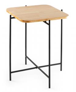 SELSEY Stolik boczny Ivesper z kwadratowym blatem 46 cm dąb/ czarny