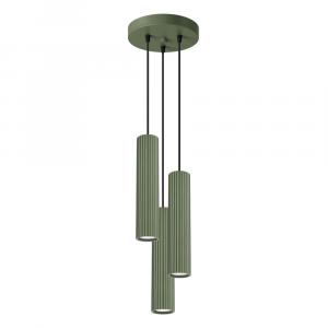 SELSEY Lampa wisząca Karbon 3P zielona oliwka