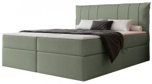 SELSEY Łóżko kontynentalne 160x200 cm Moly z materacem bonellowym i topperem eukaliptusowe welur hydrofobowy