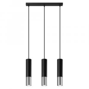 SELSEY Lampa wisząca Loopez 3L czarny/chrom