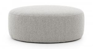 SELSEY Pufa Castellina okrągła 108 cm szara w tkaninie boucle