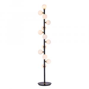 SELSEY Lampa podłogowa Silvania 165 cm czarna/złota