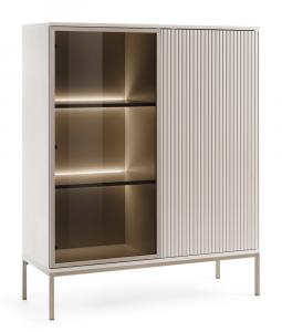 SELSEY Witryna Tosena dwudrzwiowa z oświetleniem LED 104 cm Kaszmir