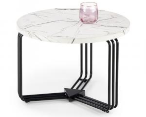 SELSEY Stolik kawowy Densure okrągły średnica 55 cm biały marmur