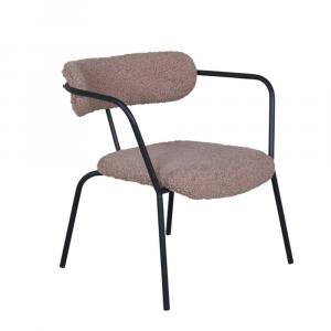 SELSEY Fotel Hingtor brązowy w tkaninie boucle