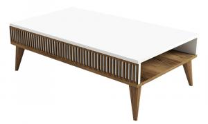 SELSEY Stolik kawowy prostokątny Instiny 105x60 cm orzech/biały