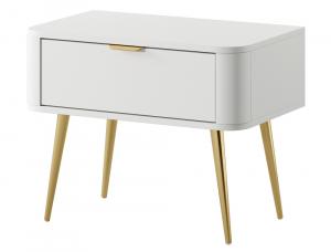 SELSEY Szafka nocna Oval z szufladą 63 cm Biała