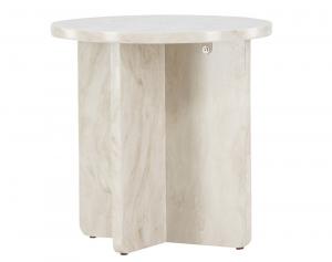 SELSEY Stolik Bathally okrągły blat 50cm jasny marmur
