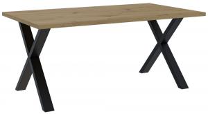 SELSEY Stół Brooklyn 160x90 cm dąb artisan z czarnymi nogami w kształcie X