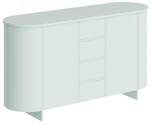 SELSEY Komoda dwudrzwiowa Reflicy z czterema szufladami 163 cm miętowy mat
