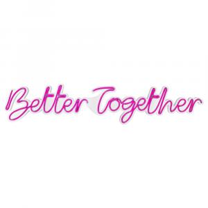 SELSEY Neon na ścianę Letely z napisem Better Together różowy