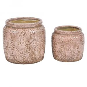 SELSEY Osłonka na doniczkę Gailes pudrowy róż średnica 21,5 cm