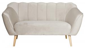 SELSEY Sofa dwuosobowa Malibu jasnobeżowa welur