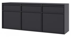 SELSEY Komoda trzydrzwiowa Evo z szufladami wisząca 154 cm Czarna