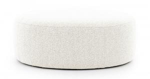 SELSEY Pufa Castellina okrągła 108 cm kremowa w tkaninie boucle