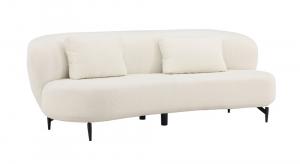 SELSEY Sofa trzyosobowa Hillum w tkaninie boucle biała