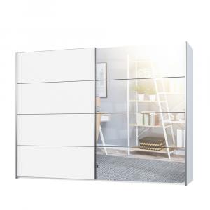 SELSEY Szafa Dolreth z lustrem z boku 200 cm Biała