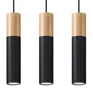 SELSEY Lampa wisząca Pablo 3L czarna