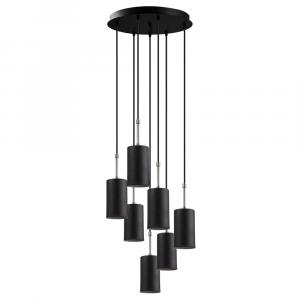 SELSEY Lampa sufitowa Daffnia x7 minimalistyczna na okrągłej podsufitce czarna