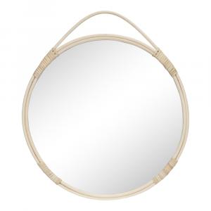 SELSEY Lustro ścienne okrągłe z rattanową ramą Ullermi 50 cm