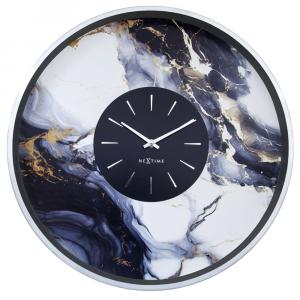 SELSEY Zegar ścienny Marble 48 cm niebiesko-srebrny