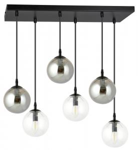 SELSEY Lampa wisząca Fregene grafitowo-transparentna x6