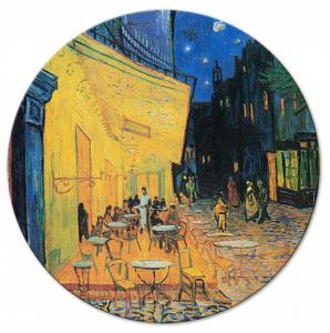 SELSEY Obraz okrągły Taras kawiarni w nocy Vincent van Gogh średnica 60 cm