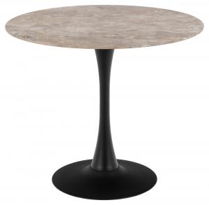SELSEY Stół okrągły Roshly ceramiczny blat 90 cm jasnobrązowy