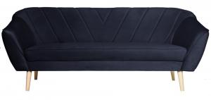 SELSEY Sofa trzyosobowa Voltana granatowa welur
