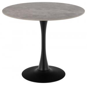 SELSEY Stół okrągły Roshly ceramiczny blat 90 cm szary