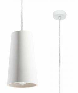 SELSEY Lampa wisząca Siegg z ceramiki średnica 16 cm biała