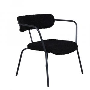 SELSEY Fotel Hingtor czarny w tkaninie boucle