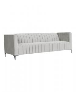 SELSEY Sofa trzyosobowa Paramaribo jasnoszary welur