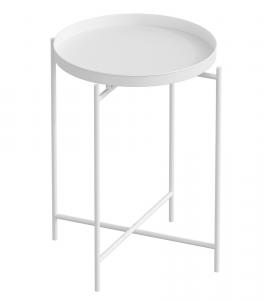 SELSEY Stolik metalowy Cantive okrągły blat średnica 46 cm biały