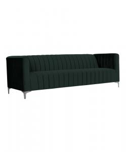 SELSEY Sofa trzyosobowa Paramaribo butelkowa zieleń welur