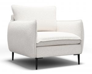SELSEY Fotel kubełkowy Cambiano kremowy w tkaninie boucle
