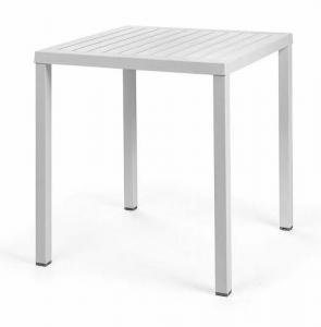 SELSEY Stół ogrodowy kwadratowy Cube Nardi 70 cm z certyfikowanego tworzywa biały