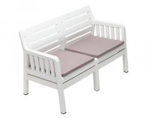 SELSEY Sofa ogrodowa dwuosobowa Scrally z tworzywa sztucznego biała