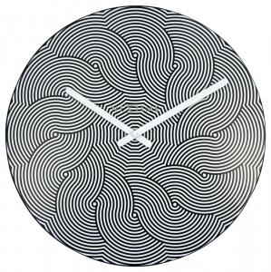 SELSEY Zegar ścienny Waves 40 cm biało-czarny