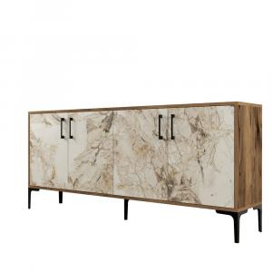 SELSEY Komoda Zoroce 4-dzwiowa orzech/white marble