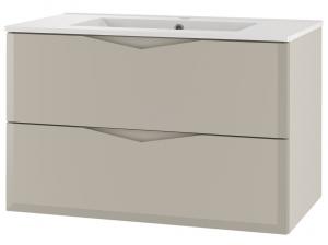 SELSEY Szafka łazienkowa Delica z umywalką 80 cm szary beż