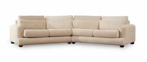 SELSEY Sofa czteroosobowa Bellines sztruks kremowy prawostronna