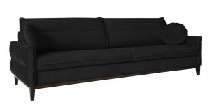 SELSEY Sofa Macchiata czarna trzyosobowa welur