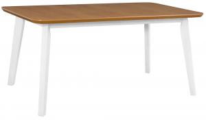 SELSEY Stół drewniany do jadalni rozkładany Ofitied 140-180x80 cm biały/dąb naturalny