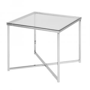 SELSEY Stolik kawowy Crispum 50x50 cm z chromowaną podstawą