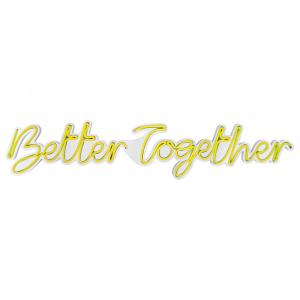 SELSEY Neon na ścianę Letely z napisem Better Together żółty