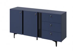 SELSEY Komoda dwudrzwiowa Colours z szufladami 160 cm granatowa