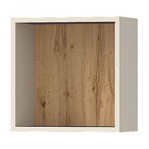 SELSEY Półka wisząca Melmo kwadrat 37 cm beżowa/dąb artisan