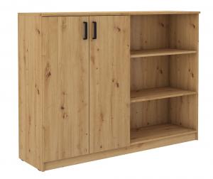SELSEY Komoda wysoka Stundly zamykana z trzema wnękami 160 cm Dąb artisan