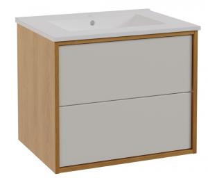 SELSEY Szafka łazienkowa z umywalką Erin 60 cm dąb/biały